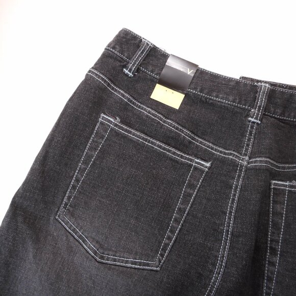 Venezia Denim Skirt Black Straight Womens Size 16 Vintage Y2K Contrast Stitching - Picture 12 of 13